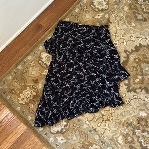 Asymmetrical tiered ruffle floral Urban Outfitters skirt